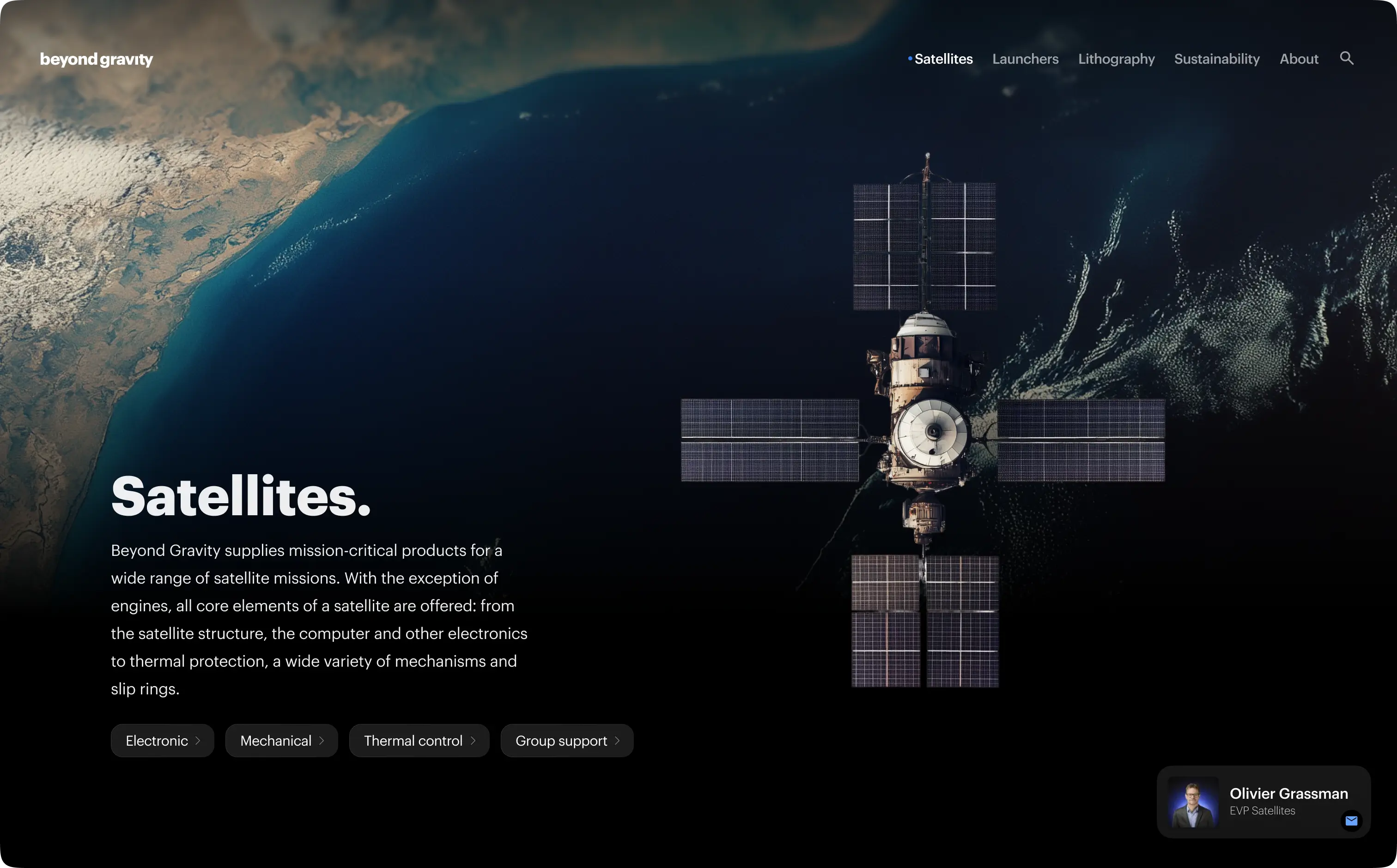 Beyond gravity website